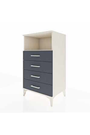 Hyperion Komodin Tek Raflı 4 Çekmeceli 60x44x106 Aytaşı-Antrasit