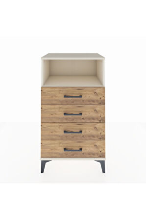 Hyperion Komodin Tek Raflı 4 Çekmeceli 60x44x106 Aytaşı-Çam