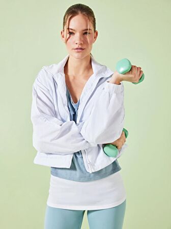 Kadın Kapüşonlu Düz Mont