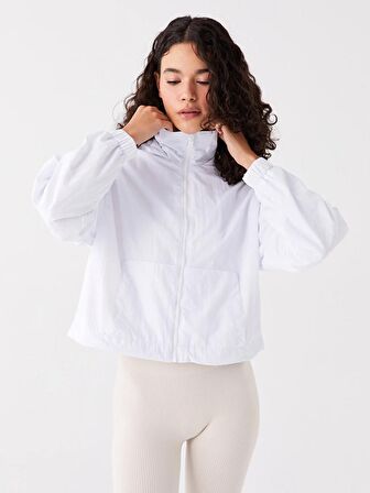 Kadın Kapüşonlu Düz Mont