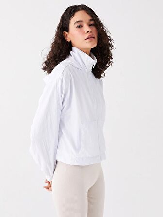 Kadın Kapüşonlu Düz Mont