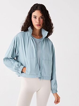 Kadın Kapüşonlu Düz Mont