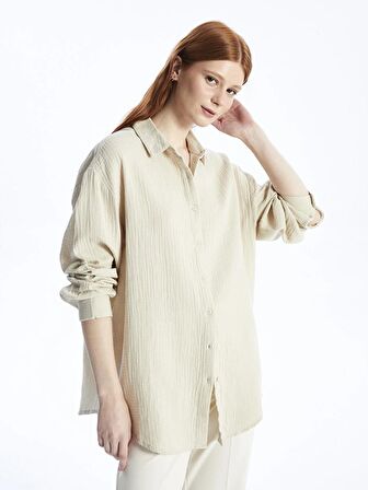 Düz Uzun Kollu Kadın Gömlek