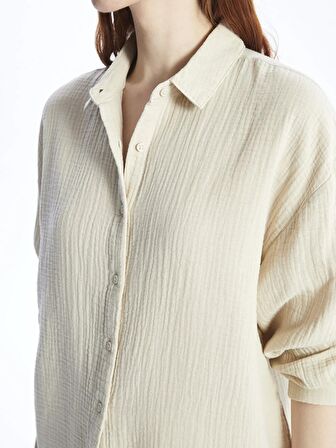 Düz Uzun Kollu Kadın Gömlek