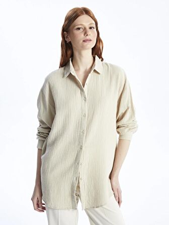 Düz Uzun Kollu Kadın Gömlek