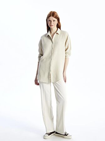 Düz Uzun Kollu Kadın Gömlek