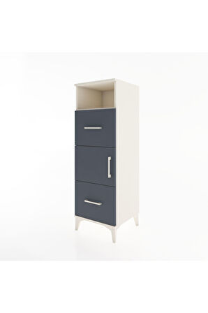 Hyperion Dolap 2 Raflı 2 Çekmeceli Tek Kapaklı 44x44x134 Aytaşı-Antrasit