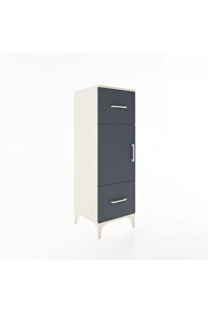 Hyperion Dolap 2 Raflı 2 Çekmeceli Tek Kapaklı 44x44x134 Aytaşı-Antrasit