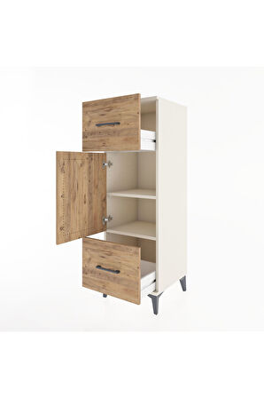Hyperion Dolap 2 Raflı 2 Çekmeceli Tek Kapaklı 44x44x134 Aytaşı-Çam