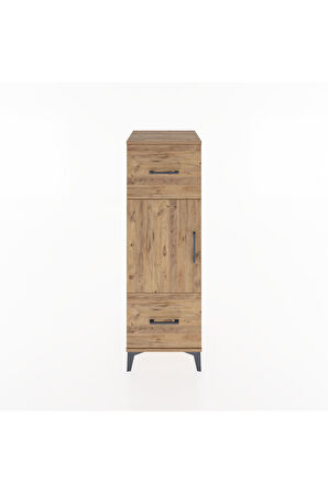 Hyperion Dolap 2 Raflı 2 Çekmeceli Tek Kapaklı 44x44x134 Çam-Çam