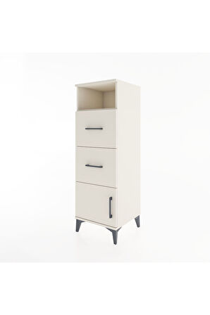 Hyperion Dolap Tek Raflı 2 Çekmeceli Tek Kapaklı 44x44x134 Aytaşı-Aytaşı