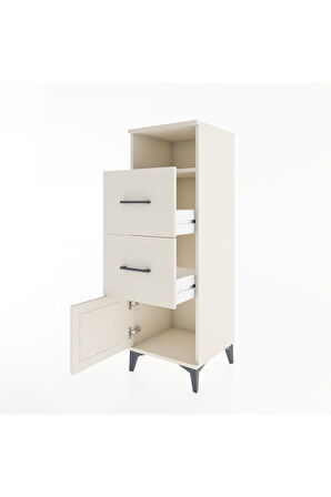 Hyperion Dolap Tek Raflı 2 Çekmeceli Tek Kapaklı 44x44x134 Aytaşı-Aytaşı