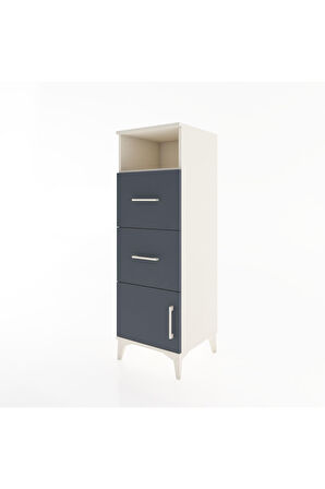 Hyperion Dolap Tek Raflı 2 Çekmeceli Tek Kapaklı 44x44x134 Aytaşı-Antrasit