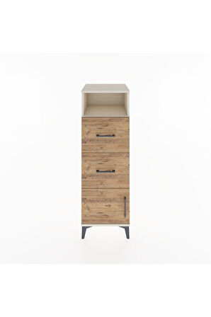Hyperion Dolap Tek Raflı 2 Çekmeceli Tek Kapaklı 44x44x134 Aytaşı-Çam