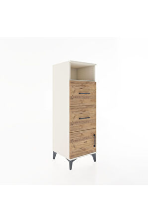 Hyperion Dolap Tek Raflı 2 Çekmeceli Tek Kapaklı 44x44x134 Aytaşı-Çam