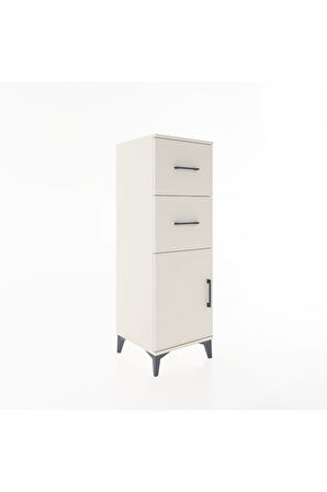Hyperion Dolap Tek Raflı 2 Çekmeceli Tek Kapaklı 44x44x134 Aytaşı-Aytaşı