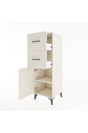 Hyperion Dolap Tek Raflı 2 Çekmeceli Tek Kapaklı 44x44x134 Aytaşı-Aytaşı