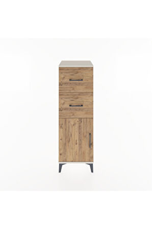 Hyperion Dolap Tek Raflı 2 Çekmeceli Tek Kapaklı 44x44x134 Aytaşı-Çam