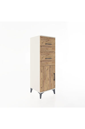 Hyperion Dolap Tek Raflı 2 Çekmeceli Tek Kapaklı 44x44x134 Aytaşı-Çam