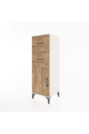 Hyperion Dolap Tek Raflı 2 Çekmeceli Tek Kapaklı 44x44x134 Aytaşı-Çam