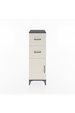 Hyperion Dolap Tek Raflı 2 Çekmeceli Tek Kapaklı 44x44x134 Antrasit-Aytaşı