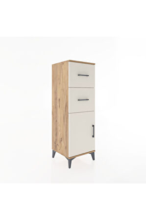 Hyperion Dolap Tek Raflı 2 Çekmeceli Tek Kapaklı 44x44x134 Çam-Aytaşı