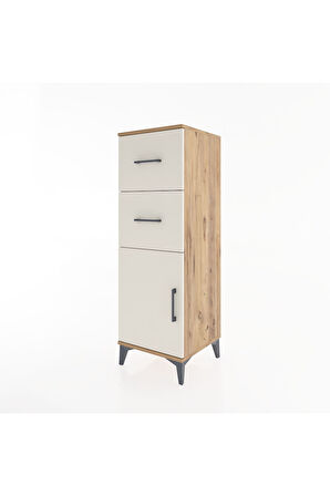 Hyperion Dolap Tek Raflı 2 Çekmeceli Tek Kapaklı 44x44x134 Çam-Aytaşı