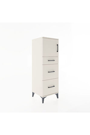 Hyperion Dolap Tek Raflı 3 Çekmeceli Tek Kapaklı 44x44x134 Aytaşı-Aytaşı