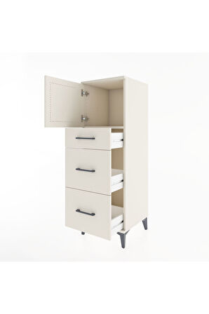 Hyperion Dolap Tek Raflı 3 Çekmeceli Tek Kapaklı 44x44x134 Aytaşı-Aytaşı