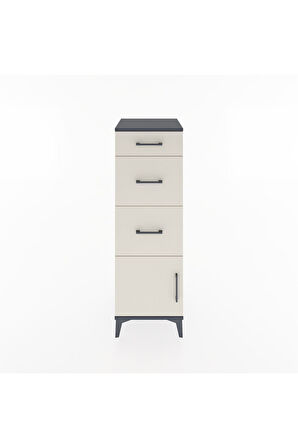 Hyperion Dolap 3 Çekmeceli Tek Kapaklı 44x44x134 Antrasit-Aytaşı