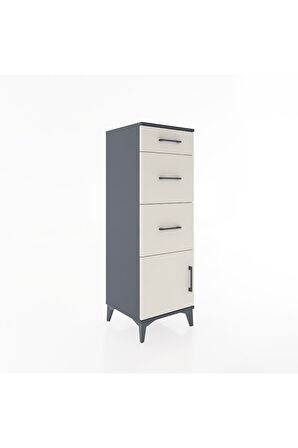 Hyperion Dolap 3 Çekmeceli Tek Kapaklı 44x44x134 Antrasit-Aytaşı