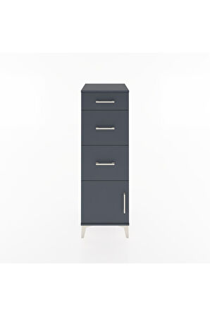 Hyperion Dolap 3 Çekmeceli Tek Kapaklı 44x44x134 Antrasit-Antrasit