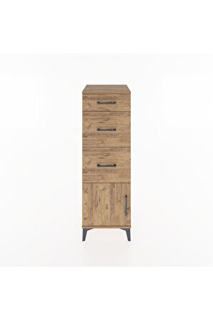 Hyperion Dolap 3 Çekmeceli Tek Kapaklı 44x44x134 Çam-Çam