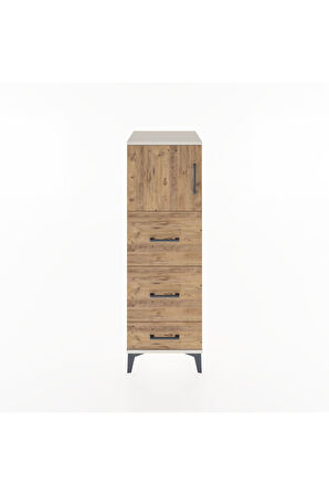 Hyperion Dolap Tek Raflı 3 Çekmeceli Tek Kapaklı 44x44x134 Aytaşı-Çam