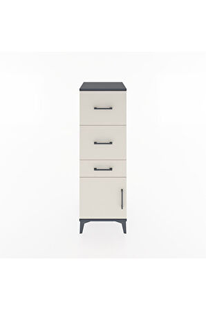 Hyperion Dolap 3 Çekmeceli Tek Kapaklı 44x44x134 Antrasit-Aytaşı