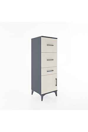 Hyperion Dolap 3 Çekmeceli Tek Kapaklı 44x44x134 Antrasit-Aytaşı
