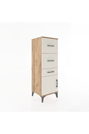 Hyperion Dolap 3 Çekmeceli Tek Kapaklı 44x44x134 Çam-Aytaşı
