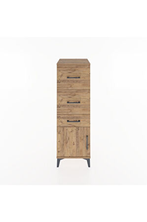 Hyperion Dolap 3 Çekmeceli Tek Kapaklı 44x44x134 Çam-Çam