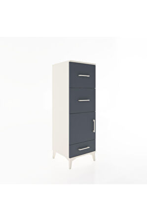 Hyperion Dolap Tek Raflı 3 Çekmeceli Tek Kapaklı 44x44x134 Aytaşı-Antrasit