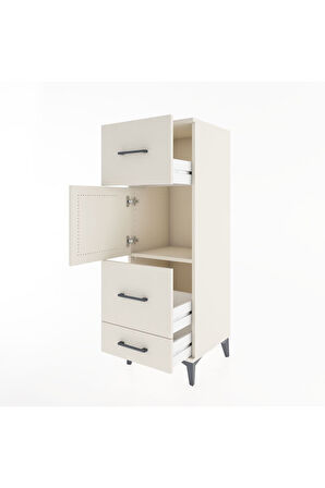 Hyperion Dolap Tek Raflı 3 Çekmeceli Tek Kapaklı 44x44x134 Aytaşı-Aytaşı