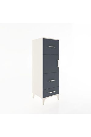 Hyperion Dolap Tek Raflı 3 Çekmeceli Tek Kapaklı 44x44x134 Aytaşı-Antrasit