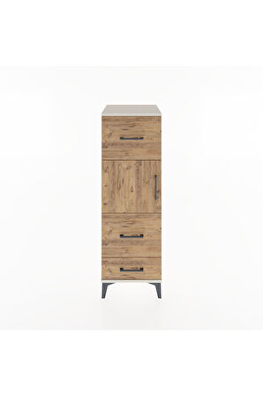Hyperion Dolap Tek Raflı 3 Çekmeceli Tek Kapaklı 44x44x134 Aytaşı-Çam