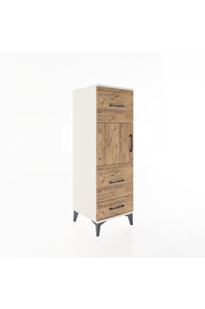 Hyperion Dolap Tek Raflı 3 Çekmeceli Tek Kapaklı 44x44x134 Aytaşı-Çam