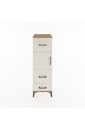 Hyperion Dolap Tek Raflı 3 Çekmeceli Tek Kapaklı 44x44x134 Çam-Aytaşı
