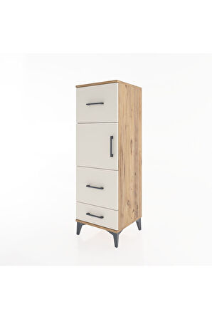 Hyperion Dolap Tek Raflı 3 Çekmeceli Tek Kapaklı 44x44x134 Çam-Aytaşı
