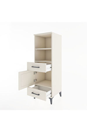 Hyperion Dolap 3 Raflı 2 Çekmeceli Tek Kapaklı 44x44x134 Aytaşı-Aytaşı