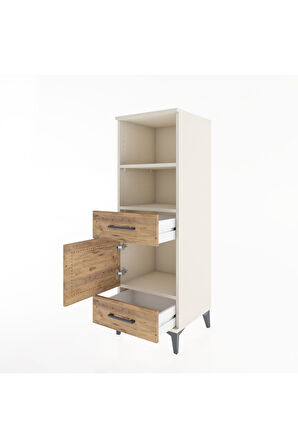 Hyperion Dolap 3 Raflı 2 Çekmeceli Tek Kapaklı 44x44x134 Aytaşı-Çam