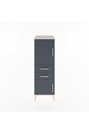 Hyperion Dolap 2 Raflı 2 Çekmeceli 2 Kapaklı 44x44x134 Aytaşı-Antrasit