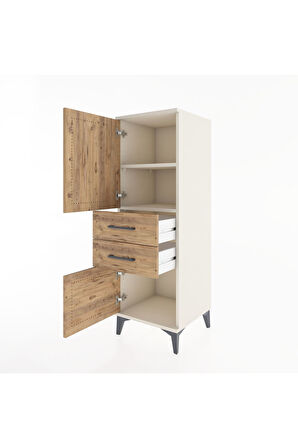 Hyperion Dolap 2 Raflı 2 Çekmeceli 2 Kapaklı 44x44x134 Aytaşı-Çam