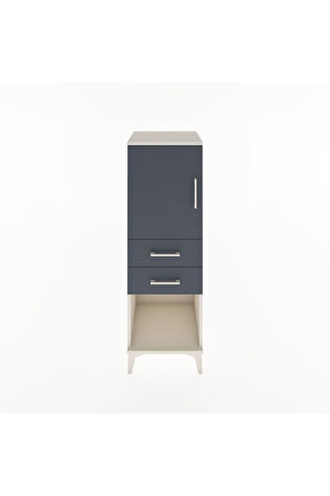 Hyperion Dolap 2 Raflı 2 Çekmeceli Tek Kapaklı 44x44x134 Aytaşı-Antrasit